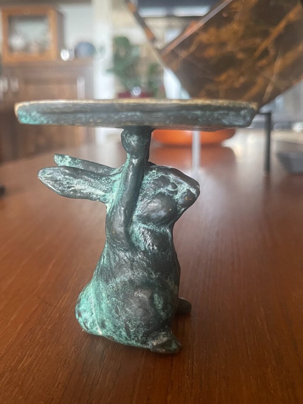Bronze Oxidized Finish Bunny Rabbit Soap Dish